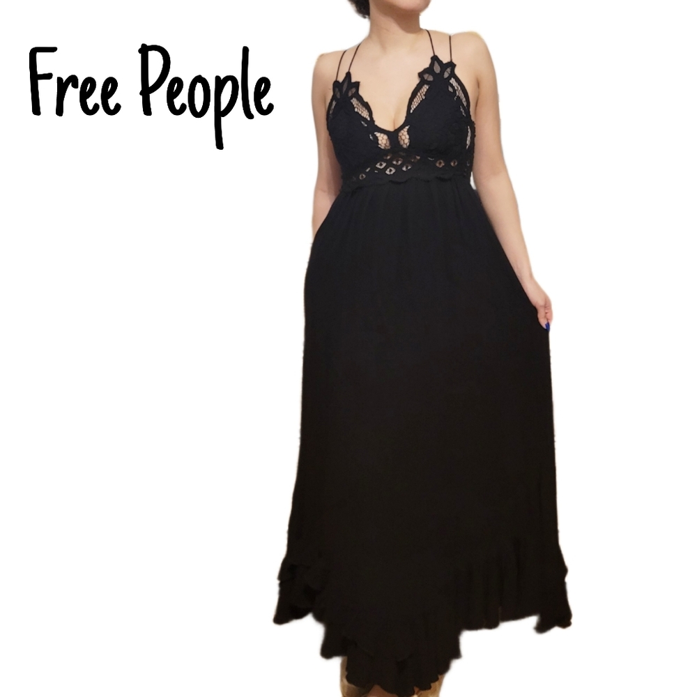 Free People Adella Maxi Crochet Lace Top Dress